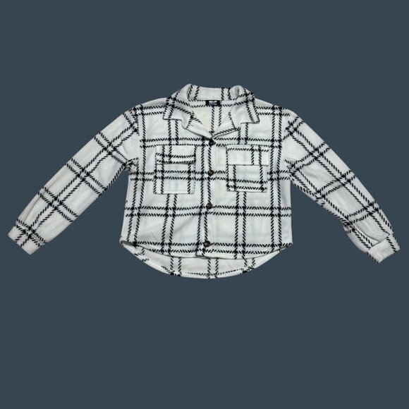 Jolie & Joy Womens‎ Medium Plaid Fleece Button-Up Cottagecore Cabincore Ranch - Picture 1 of 8